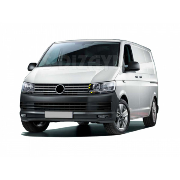 VW T6 TRANSPORTER VAN 2015+ ΔΙΑΚΟΣΜΗΤΙΚΕΣ ΓΡΙΛΙΕΣ ΜΑΣΚΑΣ ΕΜΠΡΟΣ ΧΡΩΜΙΟΥ 8ΤΕΜ.