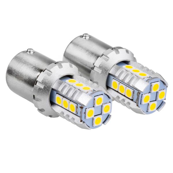 R5W/R10W P21W BA15S 12/24V 16xSMD 3030 LED ΛΕΥΚΟ CAN-BUS 2ΤΕΜ.