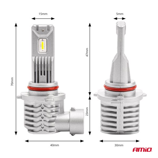 ΛΑΜΠΕΣ LED HΒ3 10-16V 40W 6.500K 4400lm  (ΑΝΕΜΙΣΤΗΡΑΚΙ) X1 SERIES AMIO - 2ΤΕΜ.