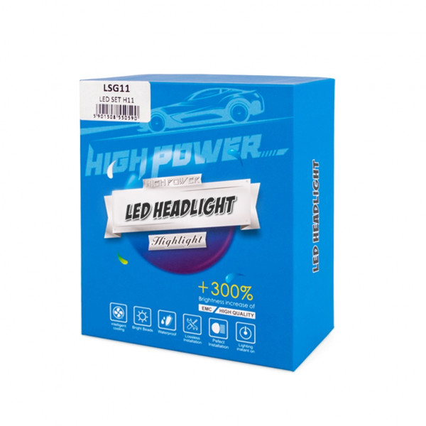 H11  9>32V 6.500K 5.000lm 50W CSP1860 LED LSG SERIES +300% KIT M-TECH - 2 ΤΕΜ.