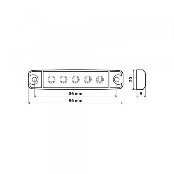 ΦΩΣ ΟΓΚΟΥ 12/24V 5xSMD LED ΛΕΥΚΟ ΔΙΑΦΑΝΟ 96x20mm ΜΕ ΕΓΚΡΙΣΗ ΤΥΠΟΥ R7/R10  LAMPA - 1 TEM.