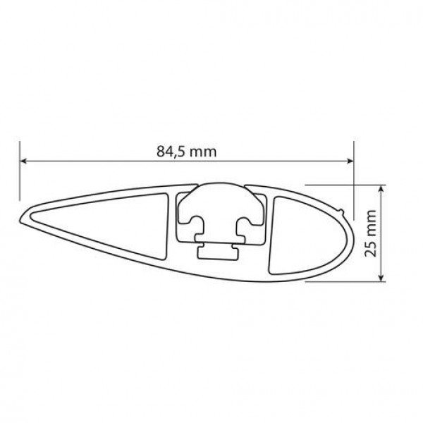 Μπάρες Οροφής Αλουμινίου  THROUGH BAR STANDARD 109cm με Κλείδωμα