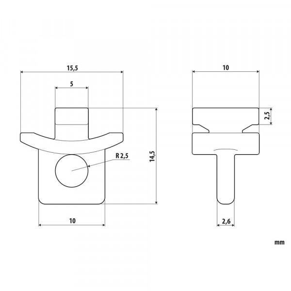 ΓΑΝΤΖΑΚΙΑ ΚΟΥΡΤΙΝΑΣ ΦΟΡΤΗΓΟΥ F-2 6mm U-TYPE  LAMPA - 10 ΤΕΜ.