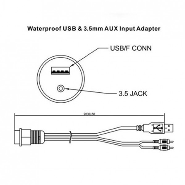 HASDA ΚΑΛΩΔΙΟ ΑΝΤΑΠΤΟΡΑΣ RCA/USB ΓΙΑ AUX IN/USB 200 cm (ΑΔΙΑΒΡΟΧΟ)