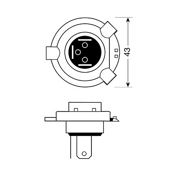 H4 ΑΛΟΓΟΝΟΥ 12V/60-55W 92mm P43t ΛΑΜΠΑ