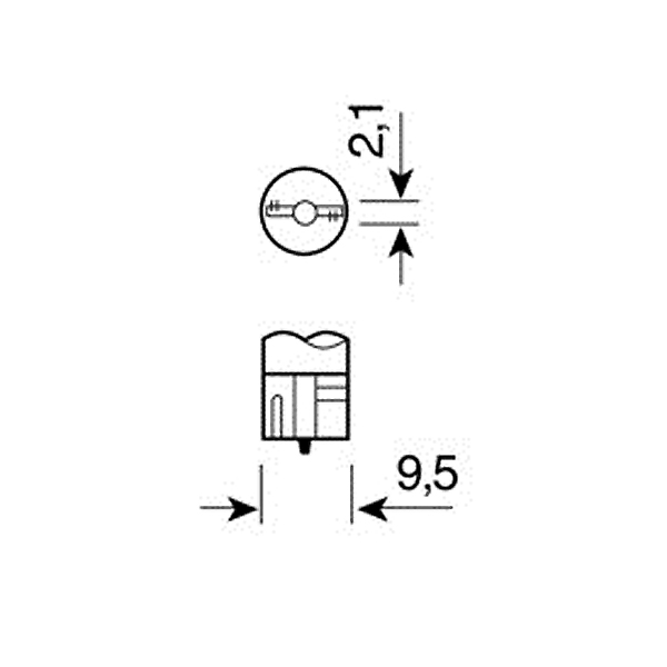 ΛΑΜΠΑ ΑΚΑΛΥΚΗ 12V/2W Τ10