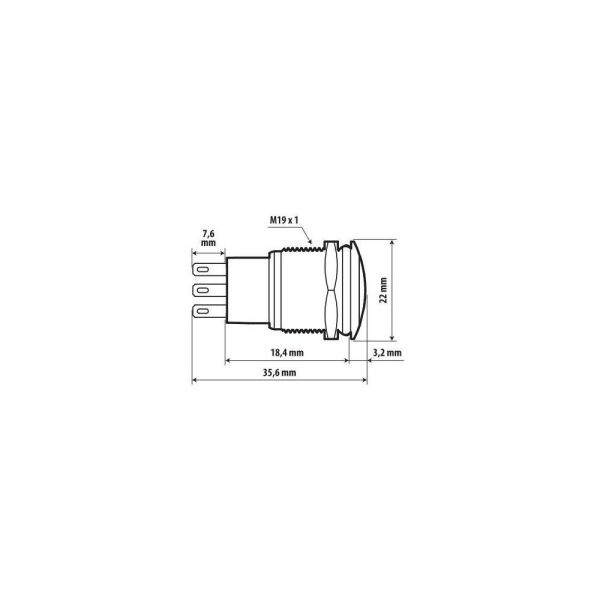 ΔΙΑΚΟΠΤΗΣ ΜΠΟΥΤΟΝ (BUTTON) 12/24V 5Amax 5PIN IP65 ON/OFF ME LED ΜΠΛΕ ΑΝΟΞΕΙΔΩΤΟ ΑΤΣΑΛΙ LAMPA - 1 TEM.