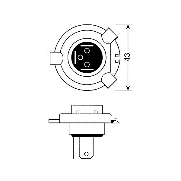 H4 XENON-BLUE 12V/60-55W 92mm 4.500Κ