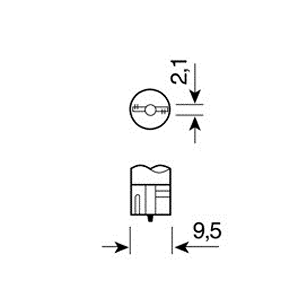 ΛΑΜΠΑΚΙΑ 12V/WB5W 5W W2.1x9.5d ΜΠΛΕ