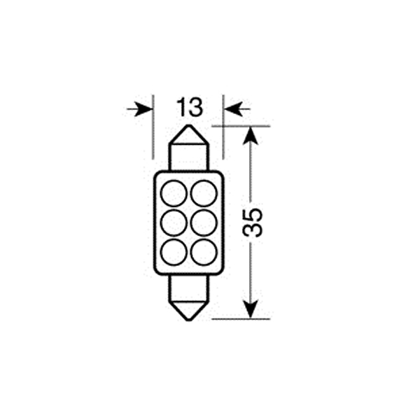 ΛΑΜΠΑΚΙ ΠΛΑΦΟΝΙΕΡΑΣ 6 LED 13x35mm