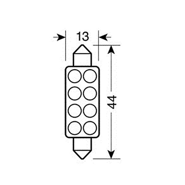 ΛΑΜΠΑΚΙ ΠΛΑΦΟΝΙΕΡΑΣ 8 LED 13x44mm