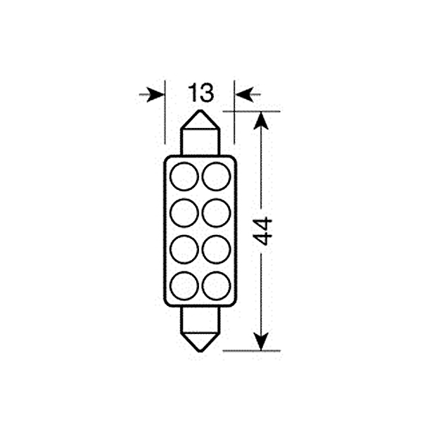 ΛΑΜΠΑΚΙ ΠΛΑΦΟΝΙΕΡΑΣ 8 LED 13x44mm