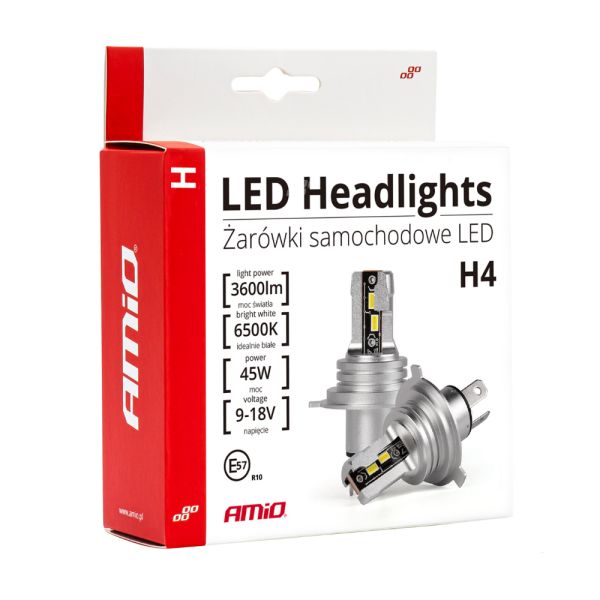 ΛΑΜΠΕΣ LED H4 H-SERIES 9&gt;18V 42W 6500K 3600lm +200% CSP LED  ΑMiO - 2 TEM.