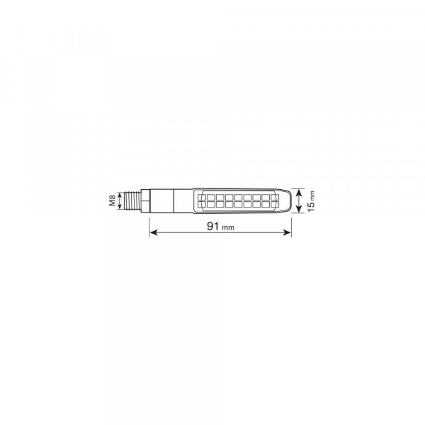 ΦΛΑΣ MOTO ΠΙΣΩ 12V SMD LED ΜΑΥΡΟ 3 ΧΡΗΣΕΩΝ (ΘΕΣΕΩΣ /ΦΛΑΣ/ΣΤΟΠ) 91x15mm  LAMPA  - 2 TEM.