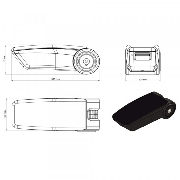 Ford Transit Connect LHD 2018+ Ολοκληρωμένος Τεμπέλης Καθίσματος ARMSTER 3 SEAT MOUNTED από Πλαστικό και Vegan Δέρμα σε Μαύρο Χρώμα RATI - 1 τεμ.