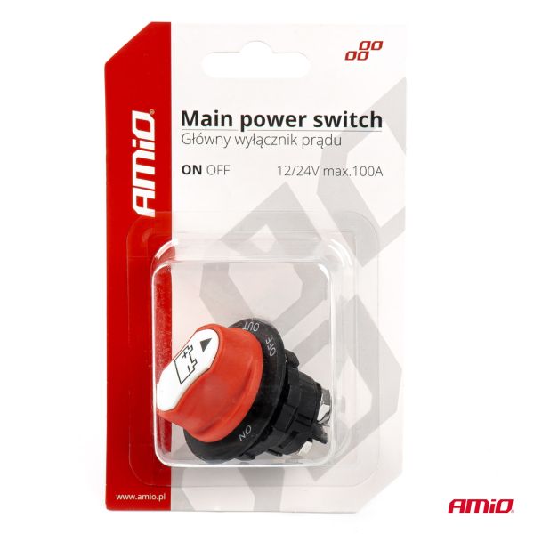 ΔΙΑΚΟΠΤΗΣ POWER-OFF ΜΠΑΤΑΡΙΑΣ 12&gt;32V max100A preak 500A 29mm 3 ΛΕΙΤΟΥΡΓΙΩΝ ΑΜΙΟ - 1 ΤΕΜ.