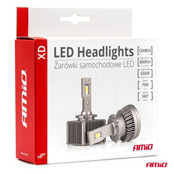 ΛΑΜΠΕΣ LED D4S/D4R 9&gt;16V 70W 6.500K 8600lm (ΜΕ ΨΥΚΤΡΑ) XD SERIES ΑΜΙΟ - 2 ΤΕΜ.