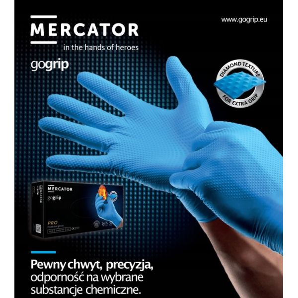 ΓΑΝΤΙΑ ΝΙΤΡΙΛΙΟΥ MERCATOR GOGRIP ΣΕ ΜΑΥΡΟ ΧΡΩΜΑ SMALL (S) ΑΜΙΟ - 50 ΤΕΜ.