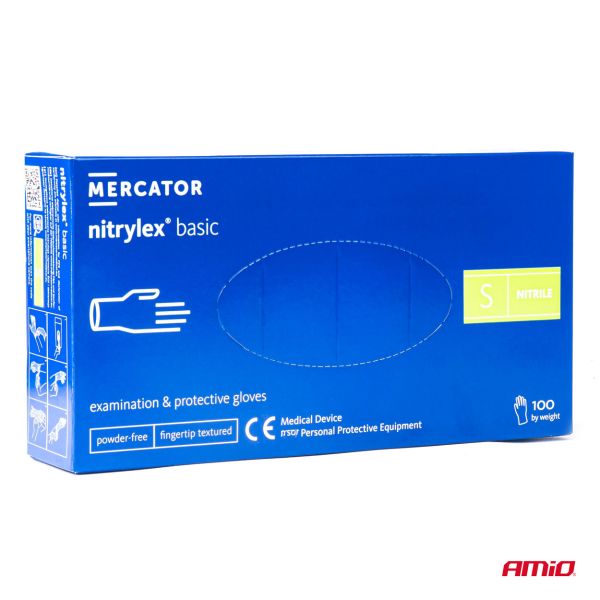 ΓΑΝΤΙΑ ΝΙΤΡΙΛΙΟΥ MERCATOR NITRYLEX BASIC ΣΕ ΜΠΛΕ ΧΡΩΜΑ SMALL (S) ΑΜΙΟ - 100 ΤΕΜ.