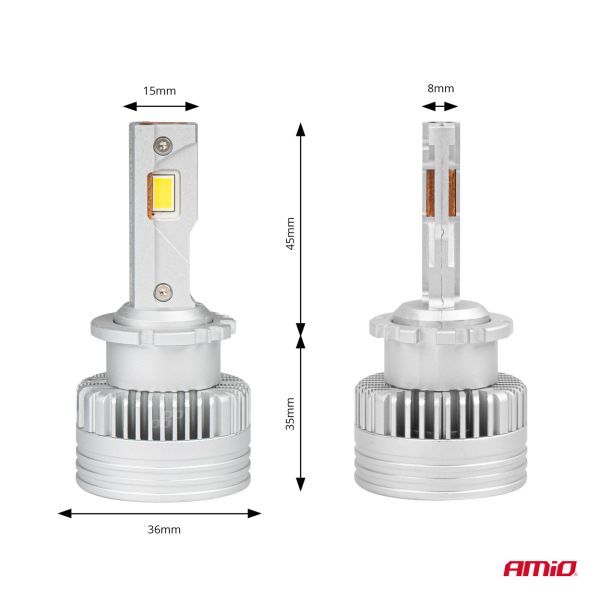 ΛΑΜΠΕΣ LED D2S/D2R 12V 6.000K 6800lm CAN-BUS D-BASIC SERIES AMIO - 2 Τεμ.