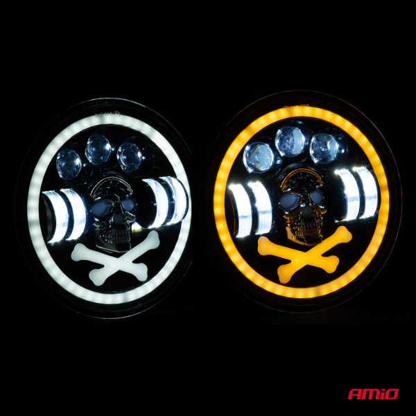 ΠΡΟΒΟΛΕΑΣ ΕΡΓΑΣΙΑΣ ΣΤΡΟΓΓΥΛΟΣ LED SKULL 5.500lm 9&gt;36V 60W 6.000K -Φ170x170x65mm 4 ΧΡΗΣΕΩΝ ΑΜΙΟ - 1 ΤΕΜ.