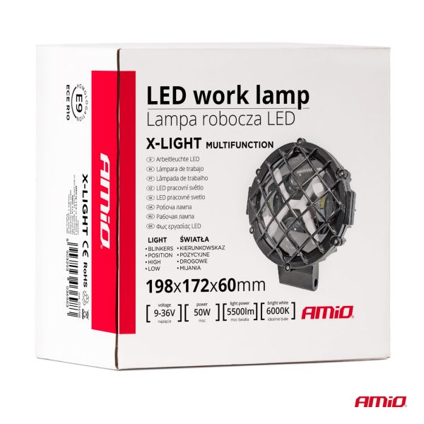 ΠΡΟΒΟΛΕΑΣ ΕΡΓΑΣΙΑΣ ΣΤΡΟΓΓΥΛΟΣ X-LIGHT 5.500lm 9&gt;36V 60W 6.000K 9 led Φ170x170x65mm 4 ΧΡΗΣΕΩΝ ΑΜΙΟ - 1 ΤΕΜ.