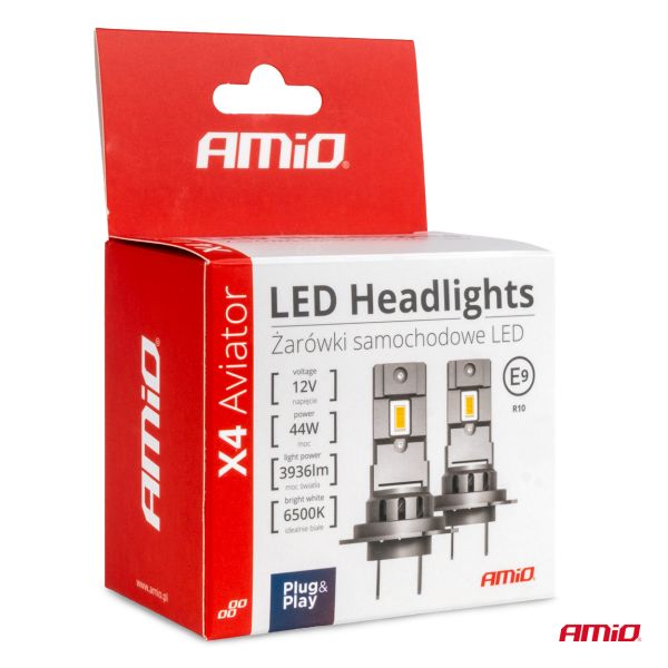 ΛΑΜΠΕΣ LED FULL CAN BUS H4 12V 44W 6.500K 3.936lm CSP X4 SERIES AVIATOR PLUG & PLAY ΑΜΙΟ - 2 ΤΕΜ.