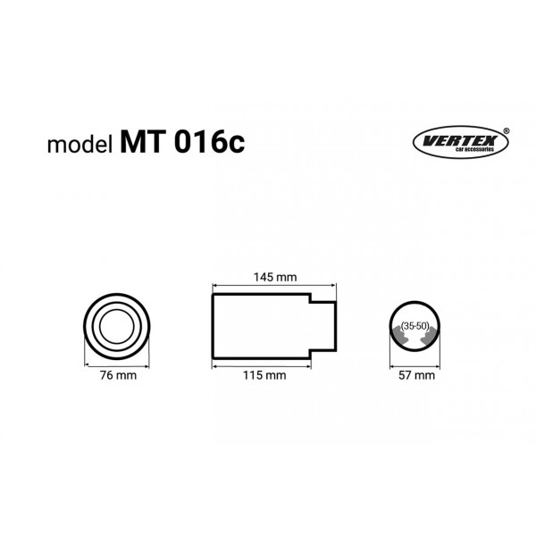 ΑΚΡΟ (ΜΠΟΥΚΑ) ΕΞΑΤΜΙΣΗΣ MT016C 35-57mm (ΜΗΚΟΣ: 145mm) AMiO - 1 ΤΕΜ.