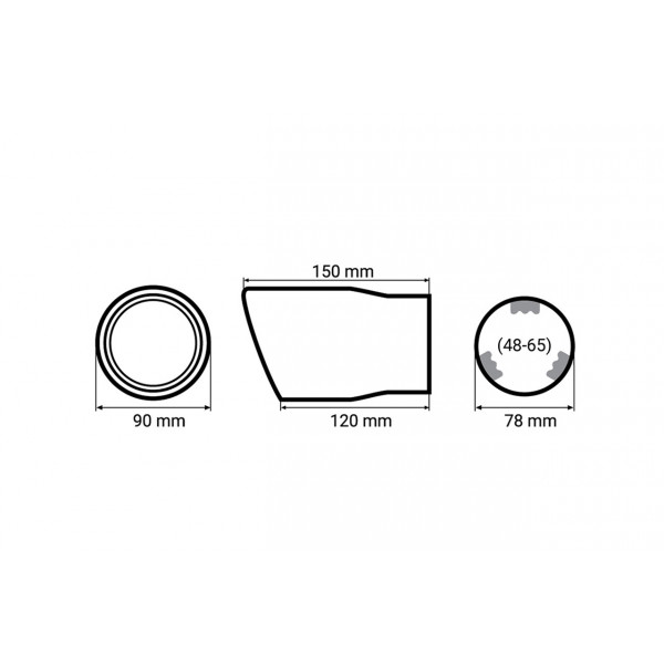 ΑΚΡΟ (ΜΠΟΥΚΑ) ΕΞΑΤΜΙΣΗΣ MT007C 48-65mm (CARBON - 15 cm) AMiO - 1 ΤΕΜ.