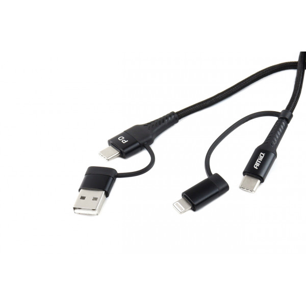 ΚΑΛΩΔΙΟ ΦΟΡΤΙΣΗΣ ΚΑΙ ΣΥΓΧΡΟΝΙΣΜΟΥ USB C/USB C iOs/USB A 100cm FullLINK UC-15 AMIO