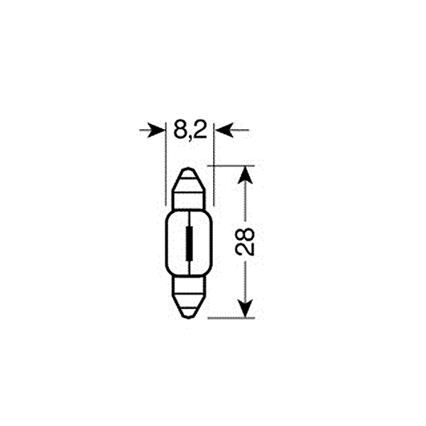 ΛΑΜΠΑΚΙΑ ΣΩΛΗΝΩΤΑ 15W/12V SV7-8 8x28mm